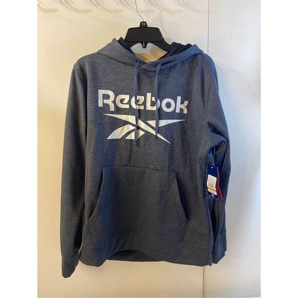 Reebok sweatshirt endurance pullover hoodie gray ebony medium new $55 NEW - Picture 1 of 6